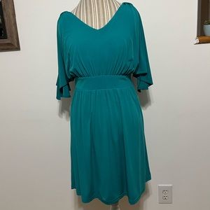Boston Proper Green Knee Length Dress Size Small